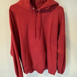 Hanes Men's Deep Red EcoSmart Hoodie Pullover